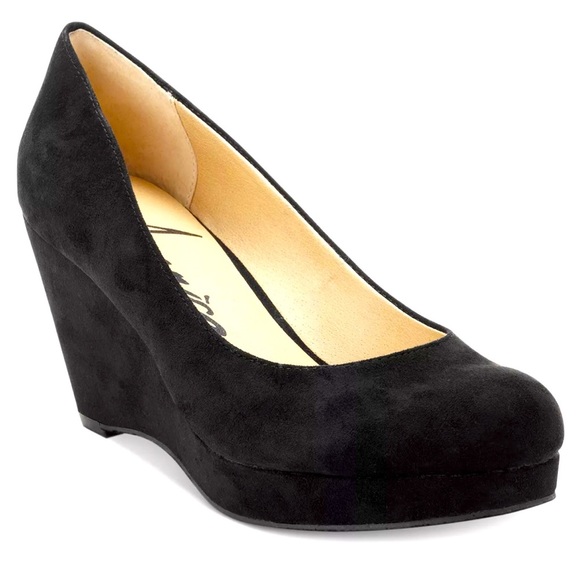 American Rag Shoes - American Rag Black Kenna Platform Faux Suede Wedge Pumps​